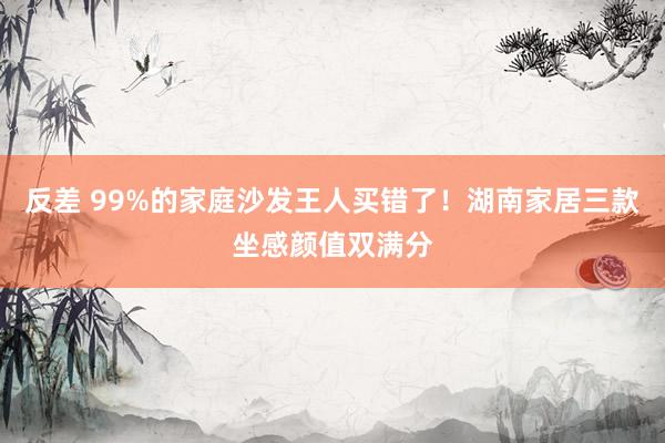 反差 99%的家庭沙发王人买错了！湖南家居三款坐感颜值双满分