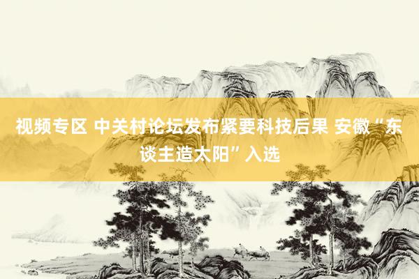 视频专区 中关村论坛发布紧要科技后果 安徽“东谈主造太阳”入选