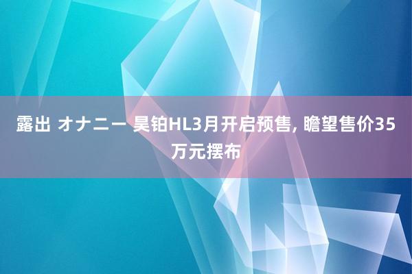 露出 オナニー 昊铂HL3月开启预售， 瞻望售价35万元摆布