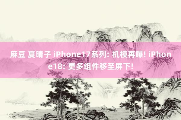 麻豆 夏晴子 iPhone17系列: 机模再曝! iPhone18: 更多组件移至屏下!