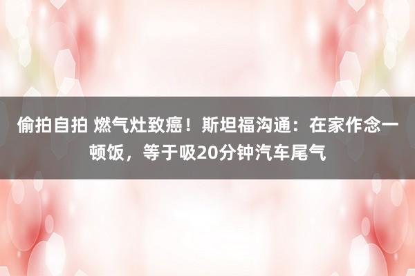 偷拍自拍 燃气灶致癌！斯坦福沟通：在家作念一顿饭，等于吸20分钟汽车尾气